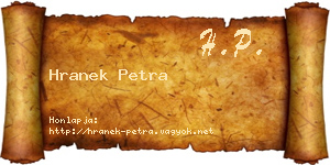 Hranek Petra névjegykártya