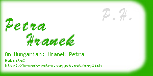 petra hranek business card